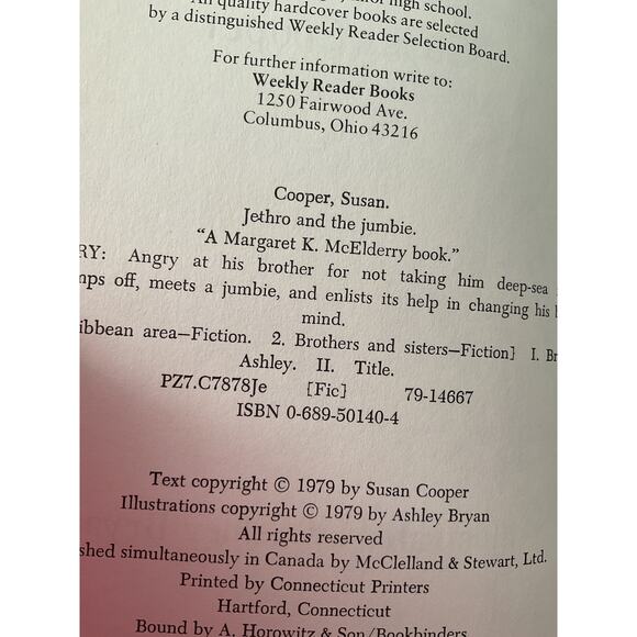 1979 Jethro and the Jumbie By Susan Cooper Hardback - Picture 9 of 9